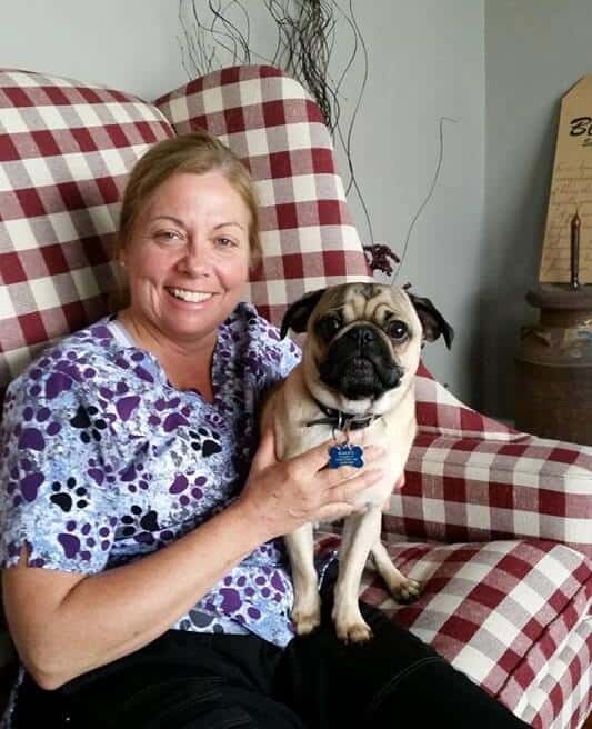 Veterinarian with dog